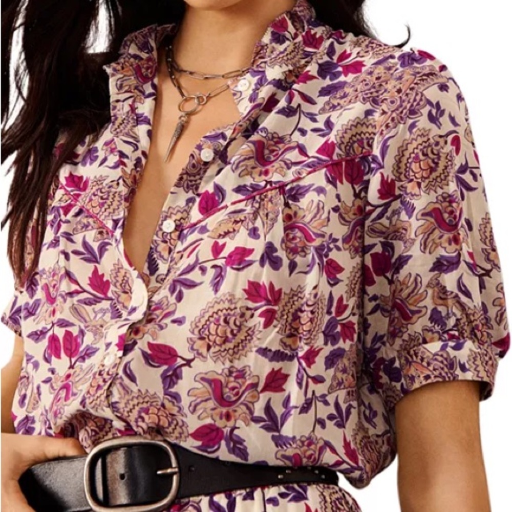ba&sh Yoko Floral Print Blouse